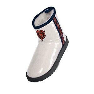 Chicago Bears White Patent Faux Fur Boot